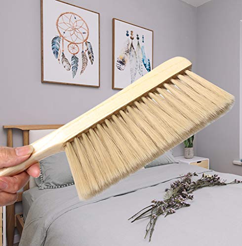 Hand Broom With Wood Handle, Soft Bristles Natural Counter Dusting Brush Cleaning Brush For Cleaning Clothes, Sofa, Bed Sheets And Carpet #TOP6