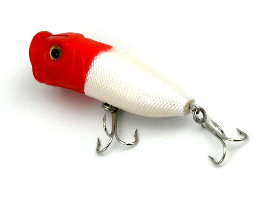 6 pcs Popper flottant Leurre de 11,8 G6.5 cm artificielle Leurres de pêche kit 3d Pêche Yeux Popper Crankbait Vibe NE coule pour Leurre basse truite Doré Jaune Redfishsurface Topwater dur