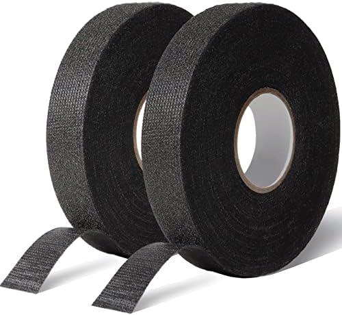 MEBMIK 2 Rolls 0.75in(W) X 82ft(L) Cloth Electrical Tape,Wire Loom Tape,Automotive Wiring Harness wrap Tape,Car Audio & Video Wiring Harnesses,Automotive Wire wrap Protection/Noise Reduction