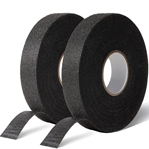 Mebmik 2 Rolls 0.75In(W) X 82Ft(L) Cloth Electrical Tape,Wire Loom Tape,Automotive Wiring Harness Wrap Tape,Car Audio & Video Wiring Harnesses,Automotive Wire Wrap Protection/Noise Reduction #TOP3
