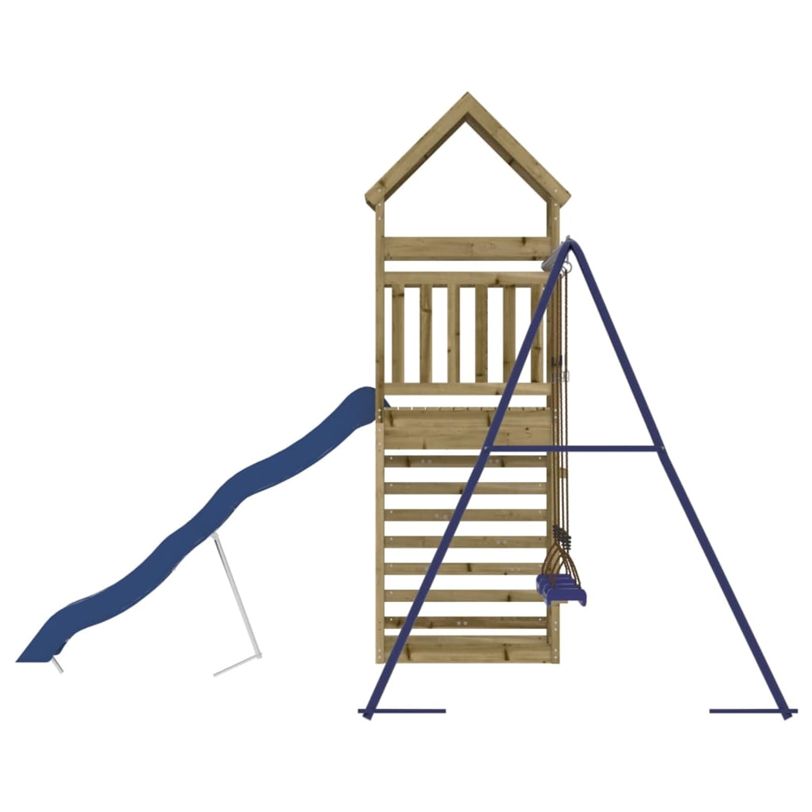 SECOLI Parco Giochi Bambini Esterno Giochi da Esterno per Bambini Scivolo da Giardino per Bambini Casetta in Legno per Bambini Altalena da Giardino per Bambini di Pino Impregnato