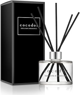 COCODOR Signature Reed Diffuser/Dark Vanilla&Sandalwood/6.7oz/1Pack / Home Fragrance Scent Essential Oil Stick Diffuser for Bedroom Bathroom Home Décor