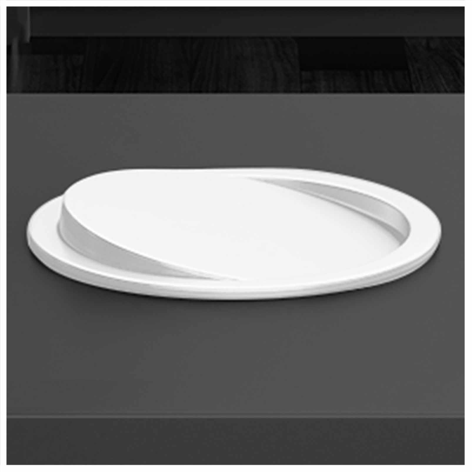 Stainless Steel Built-in Trash Can Lid for Kitchen Countertop - Hidden Waste Grommet with Swing Flap devise - 1pc(White,290mm)