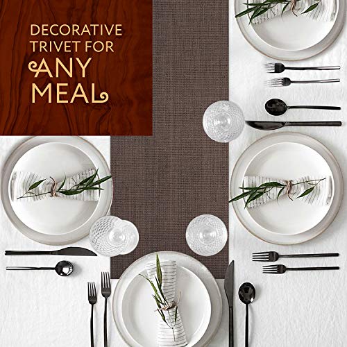 Trivetrunner :Decorative Trivet and Kitchen Table Runners Handles Heat Up to 300F, Anti Slip, Hand Washable, and Convenient for Hot Dishes and Pots,Hand Washable (Warm Gray)