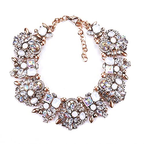 Zxcs 2021 India Declaración Gargantilla Lujo Cristal Rhinestone Big Bib Necklace Étnico Grande Collar Mujeres