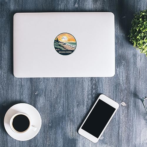Image of Indiana Dunes National Park Sticker - Waterproof Vinyl Decal for Car Bumper, Laptop, Luggage, Water Bottle, Wall, and Window, Size - 3'' X 3''