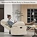 KeyEnergy Manual Rocker Recliner Chair for Adults, High Back Glider with Deep Seat, Upholstered Fabric Armchair for Living Room & Nursery, Beige