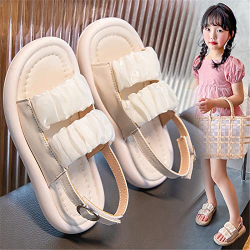 Toddler Baby Girls Summer Sandals Open Toe Lace Dress Flat Shoes Adjustable Ankle Strap Newborn The First Pair Of Shoes3