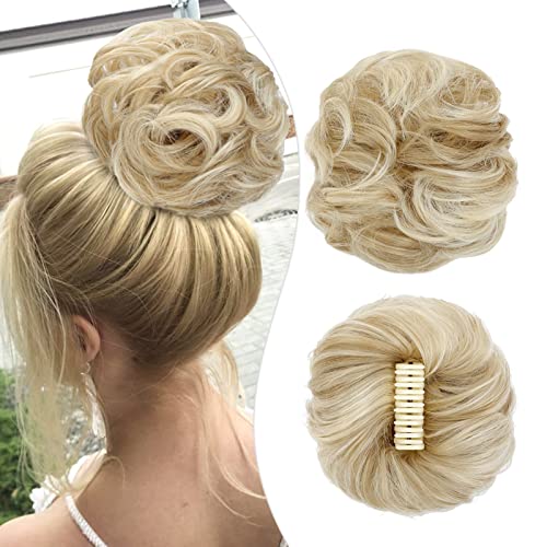 Fanguilar Claw Clip Messy Bun Hair Piece Hair Extensions Wavy Curly Chignon Hair Bun Extensions Messy Bun Hair Clip Hair Pieces For Updos Bun Hair Pieces For Women cover