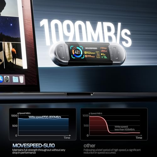 SSD portable 1 To MOVE SPEED avec écran USB C pour iPhone 15/16/17 - 7