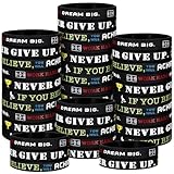 Sumind 36 Pcs Soccer Silicone Bracelet Soccer Party Favors Football Motivational Wristbands Sports Quote Stretch Bracelet for Men Women Sport Events Theme Party Supplies Awards Gifts