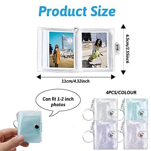 4 Pezzi Mini Album Fotografico con Portachiavi, 2