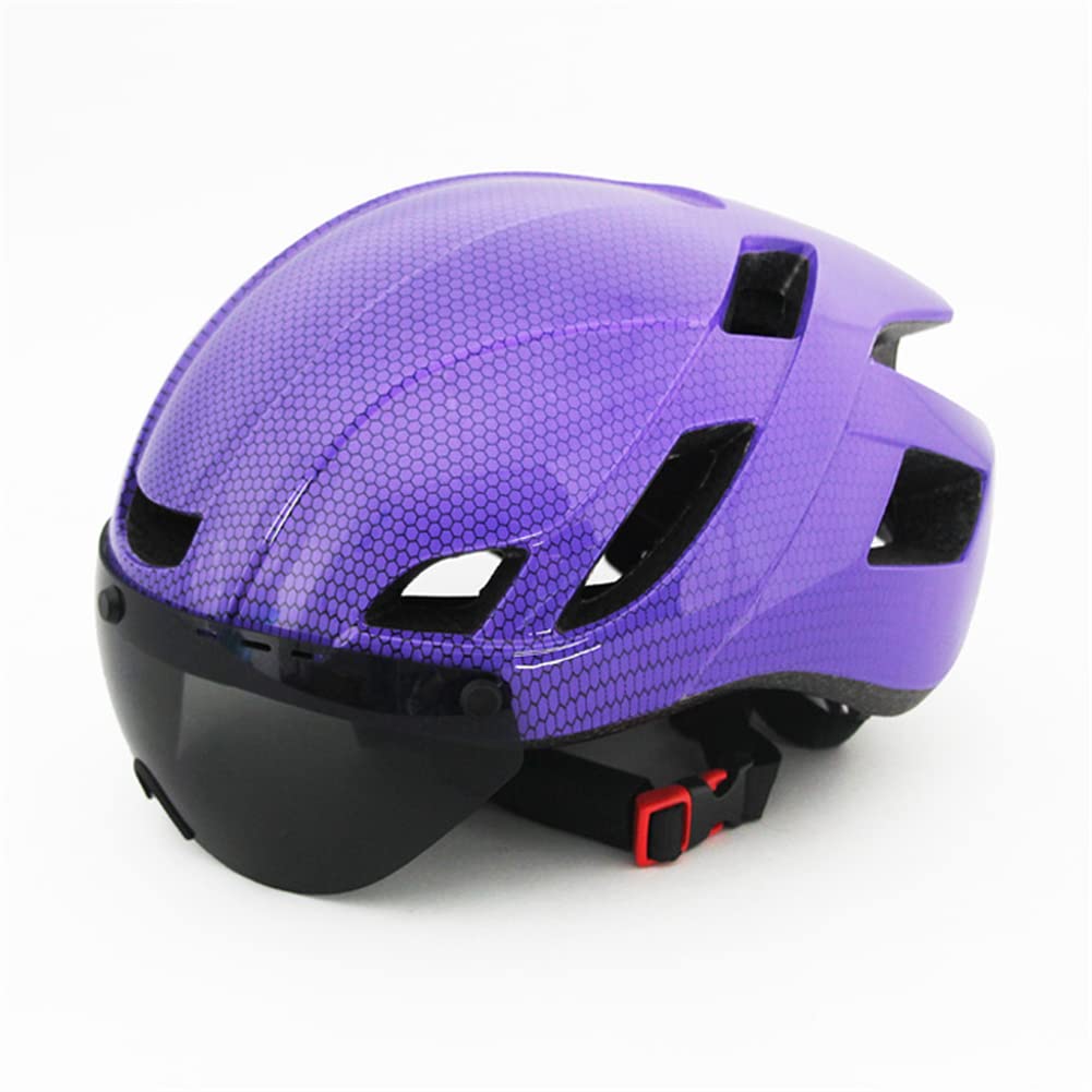 Oddychający kask rowerowy drogowy, lekki kask jeździecki z gogle magnetyczne Visor, drogowa górska skórka skuter regulowany,E