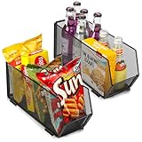 2 Pack Tall Narrow Pantry Storage Bin Metal Narrow Organizer Bins Black Pantry Organizers and Storage Bins Fold Tall Narrow Kitchen Storage Bins 13.4x4.3x6 Tall Narrow Kitchen Organizer for Cabinet