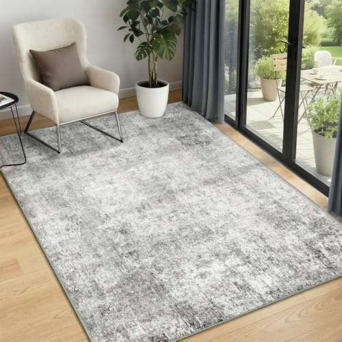 INOVADAY Tapis de Salon Lavable en Machine 90x150 cm Abstrait à Faible Poil Antidérapant Adapté...