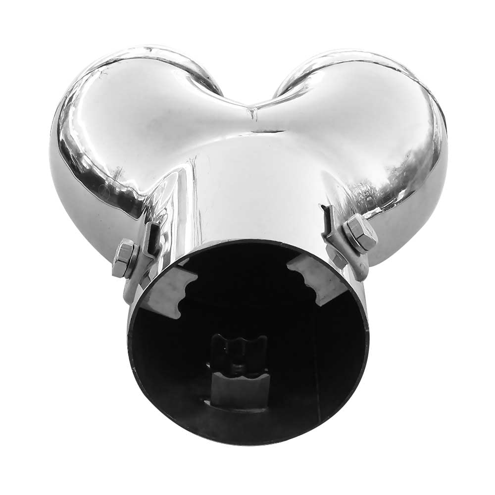 Auspuffblende Doppelrohr Chrom - Universell Für Autos Bis 52mm Durchmesser