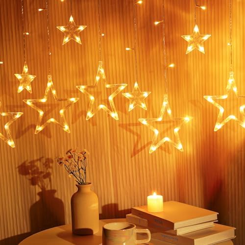 11.5FT Large Star Moon Curtain String Lights Ramadan Eid