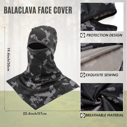 Image of SATINIOR 3 Piece Balaclava Face Cover Sun Protection Neck Cover Summer Balaclava for Men Women Outdoor Sports UV Protector