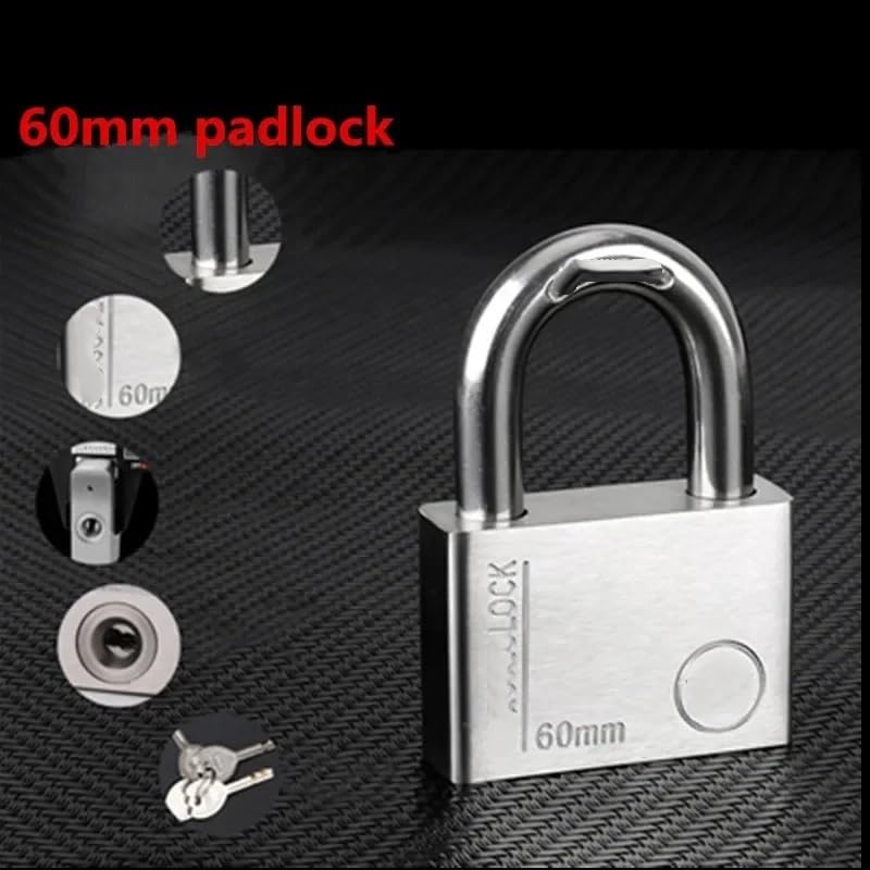 Candado 1 candado de acero inoxidable for gabinete, cerradura for muebles, puerta resistente al agua y óxido con 4 llaves(60mm-Long-4keys)