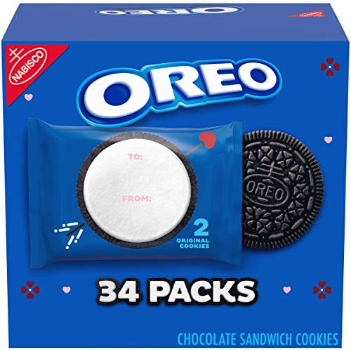OREO Chocolate Sandwich Cookies, Original Flavor, Valentine’s Day Edition, 0.78 oz (Pack of 34)