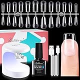 【240 Gel Uñas Postizas de Resina】Hechas de resina natural (mucho mejor de las tips uñas acrilicas), Gelike ec soft gel tips tienen poco olor y fuerte tenacidad, son suaves y fácil de aplicar, cortar y limar. Este nail kit es el perfecto producto para personnas con defectos de las uñas naturales.