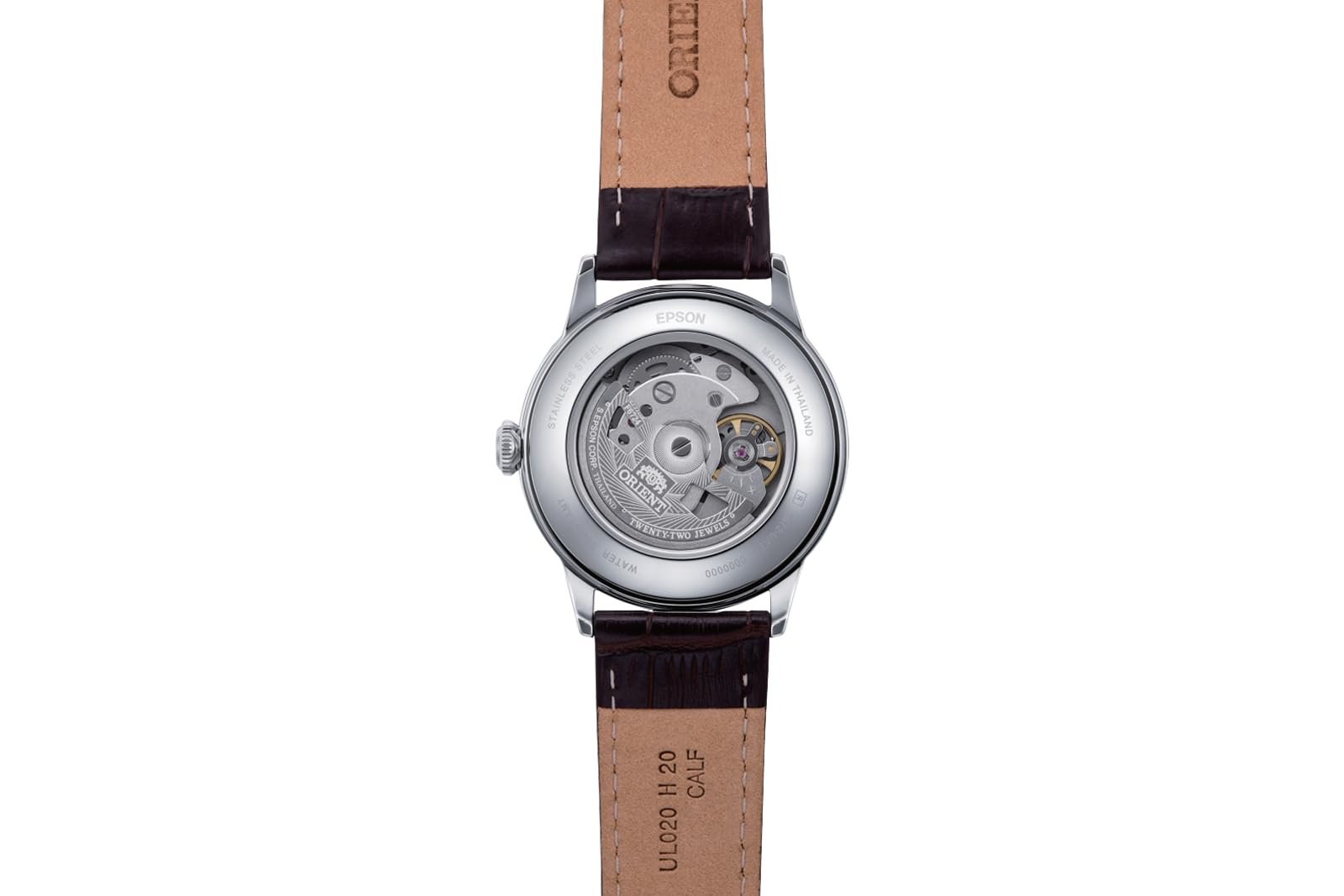 Orient Bambino 38mm - Klassische Herrenarmbanduhr mit Automatik Handaufzug, Lederarmband, Edelstahlgehäuse, Analoganzeige - RA-AC0M