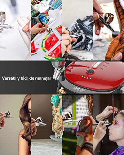 Miniatura 2 de Oasser Mini Kit Aerógrafo Con Compresor Portable Profesional Airbrush Con Doble Acción 1000mah Batería De Litio Recargable Juego De Pistola Con Compresor Para Pintura Artística Uña