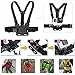 ASOCEA Action Camera Chest Mount Harness with J Hook Compatible and Action Camera Head Mount Strap,Adjustable Headband Compatible with Gopro Hero 11 10 9 8 7/AKASO EK7000/Brave 4/V50