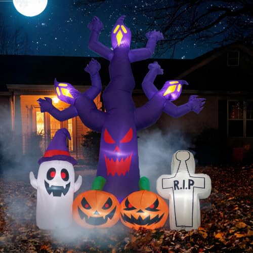Luxepick 8FT Halloween Inflatables Tree Outdoor Decorations with LEDs by Luxepick - Used condition - US$68.16