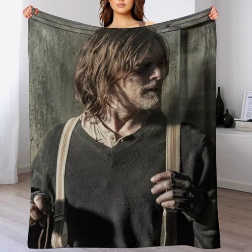IZIWDORW Norman Reedus - Manta de terciopelo transpirable para coche, camping, adolescentes, sofá, acogedora, de secado rápido, plegable, ligera