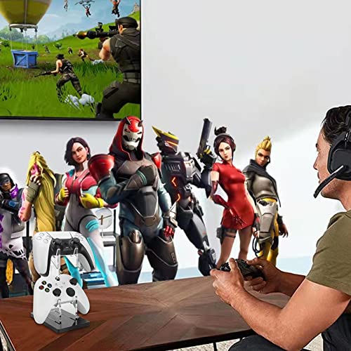 UgyDuky Universal Dual Game Controller Holder Desk Stand for PS4 PS5 Xbox ONE Switch, Perfect Display and Organization, Gaming Controller Accessories(Transparent Acrylic) (2T/Black) by UgyDuky - Image 3