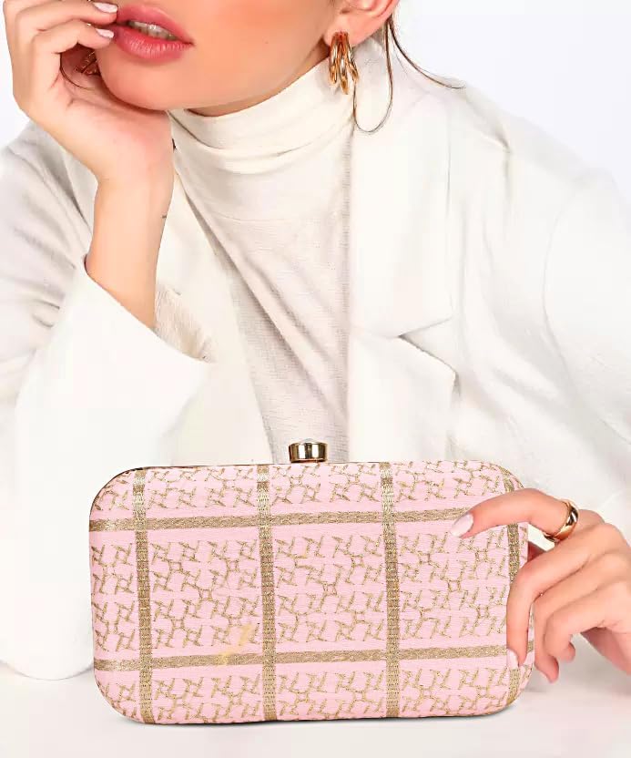 Hand Crafted LONGING TO BUY Designer Box Clutch - Zari Embroidery Hand Clutch - Image 2