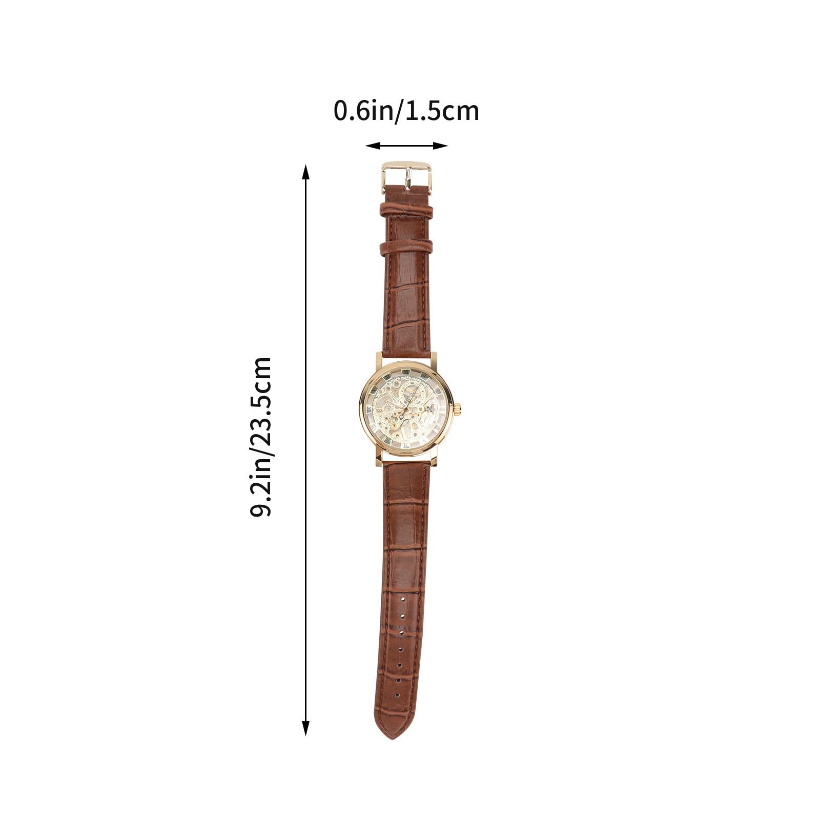 Baluue Orologio Meccanico Automatico da Uomo in Acciaio Inossidabile con Quadrante Tondo Oro e Cinturino Confortevole, per Uso Quotidiano