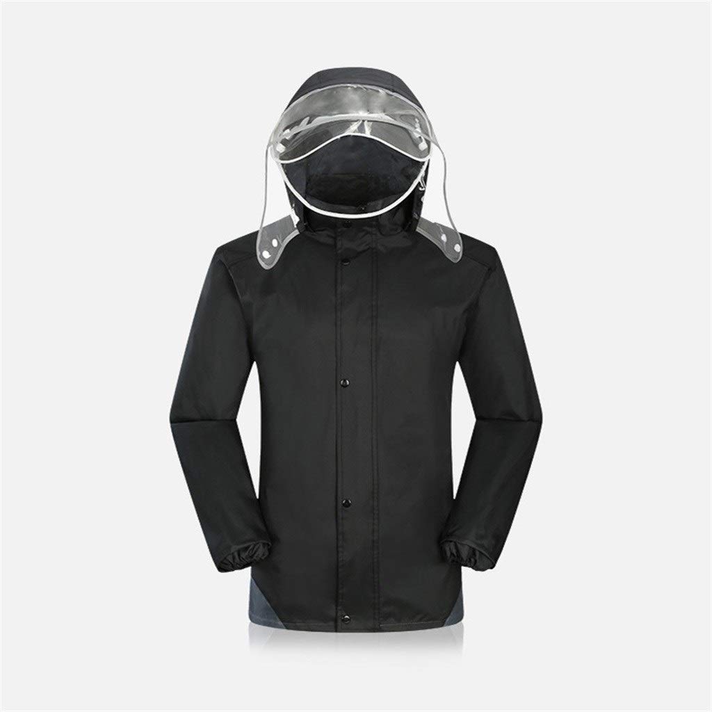Chaquetas Impermeables Traje de Lluvia con Capucha Adultos A Prueba de Lluvia A Prueba de Viento Trabajo al Aire Libre Motocicleta Pesca Senderismo Caza (Color: B, Tamaño: XXXXL) (A XXL)