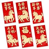 Sobres Rojos Año Del Caballo, 9x17cm 36 Piezas, Hong Bao Chino, Sobre Rojo Tradicionales Año Nuevo Chinos 2026, Para Festivales De Primavera, Dinero De La Suerte, Cumpleaños, Bodas