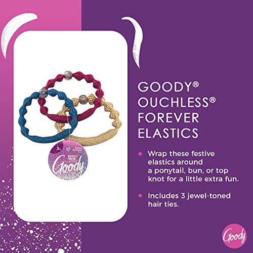 Goody Icy Holiday Forever Elastics, Assorted, Hair Accessories For Men, Women, Boys & Girls To Style With Ease And Keep Your Hair Secured, Pain-Free For All Hair Types, 3 Count #TOP1