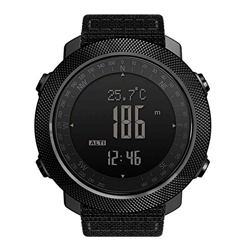 WDLY Deportes Al Aire Libre Reloj Inteligente, La Actividad De Seguimiento, Termómetro Brújula Conteo De Buceo, Aptas para El Baño Montañismo Maratón,Negro