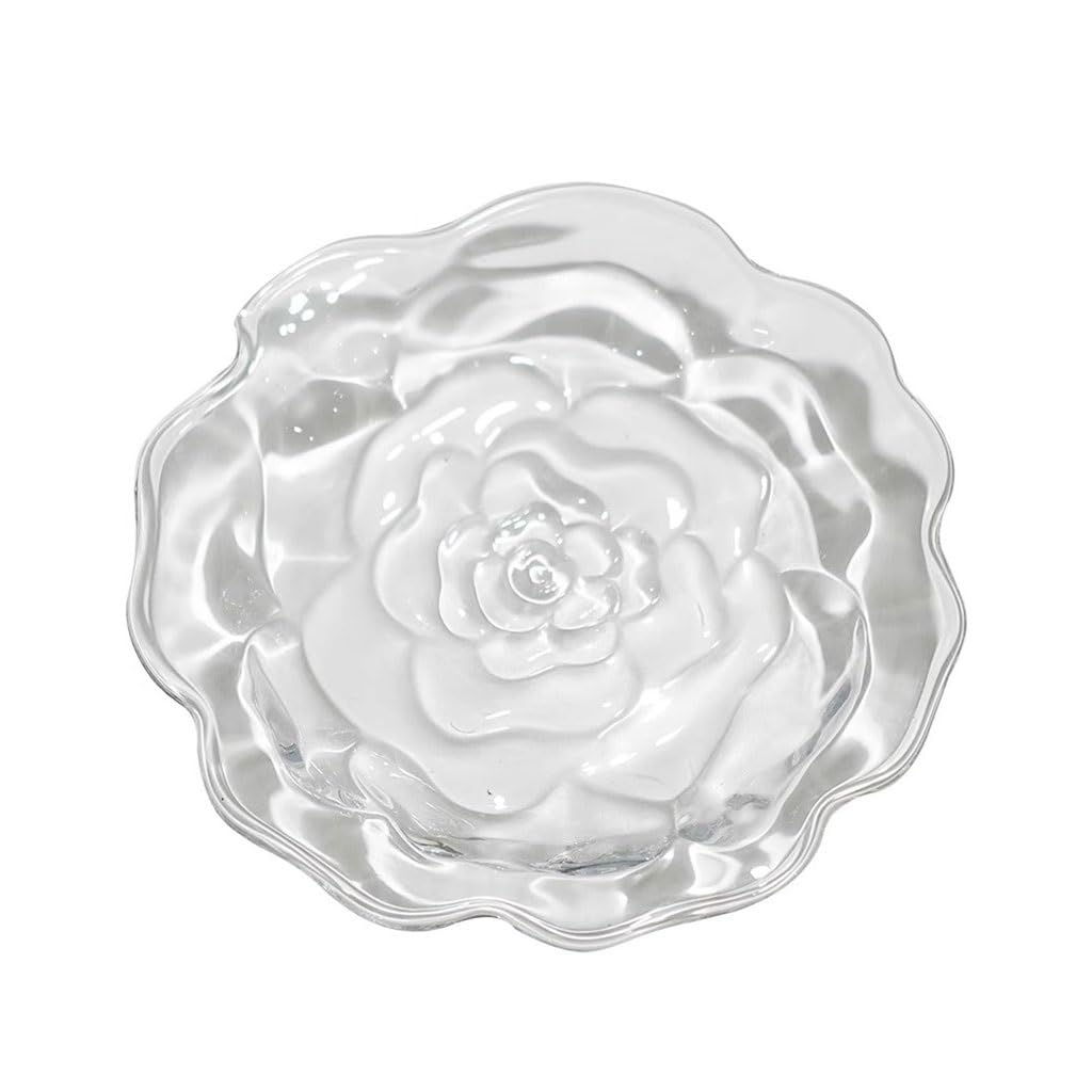 Plato de cristal creativo – Platos versátiles para servir postres y frutas, elegantes platos de aperitivos para fiestas, hogar y eventos, vajilla elegante esencial
