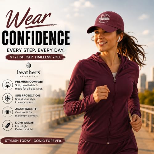Image of Feathers Cotton Cap for Men & Women | Adjustable Baseball Unisex Caps | Breathable Outdoor Running, Gym & Travel Hat | Styles Cap for Men
