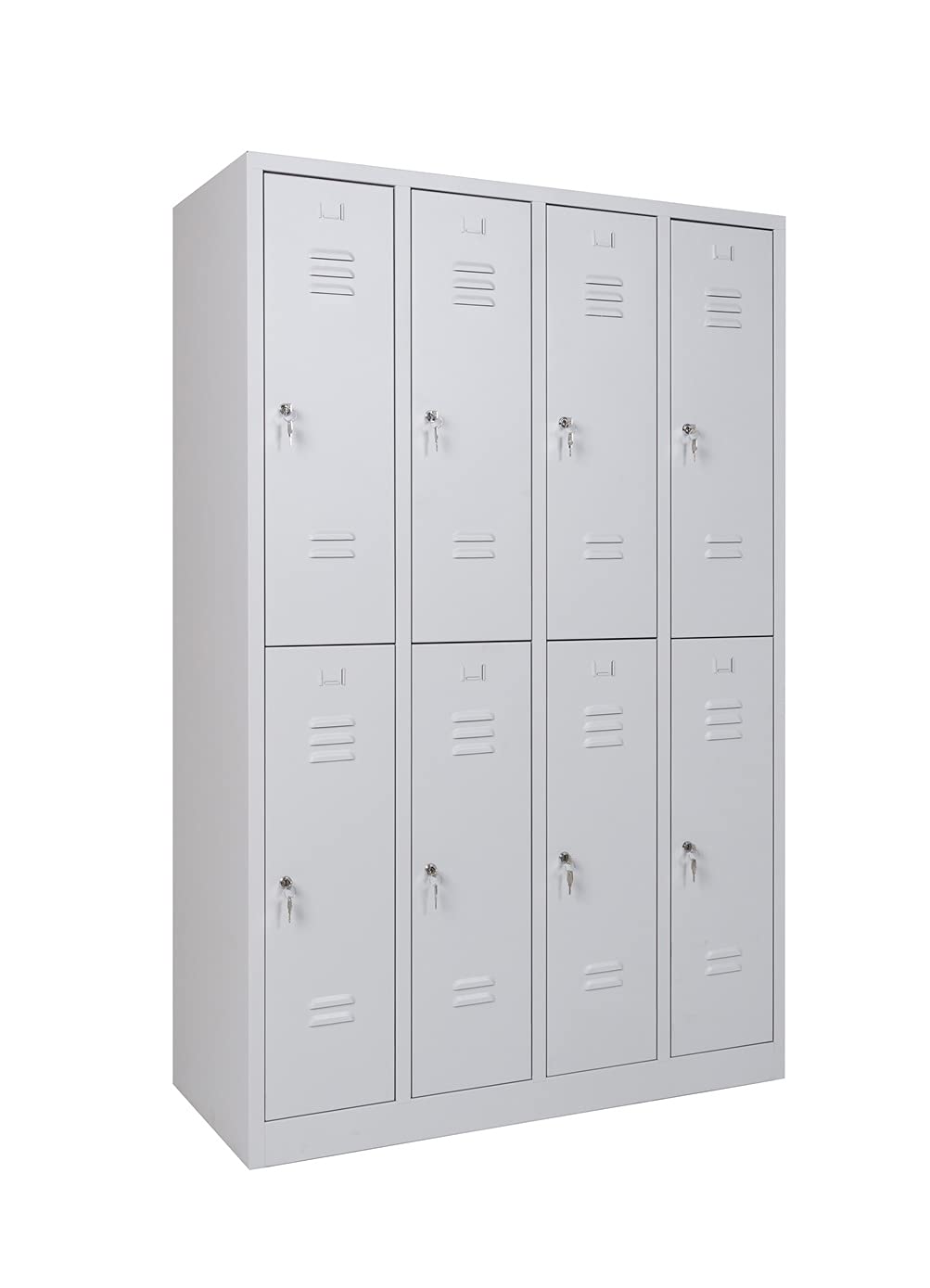 furni24 Garderobenschrank Schließfach Spind Umkleideschrank Kleiderschrank Abteilbreite 30 cm 8-türig fertig montiert Verschiedene Ausführungen verfügbar