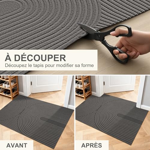 Tapis entrée antidérapant grand format 90x150cm absorbant profil bas - 7