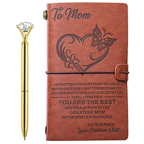 Tagebuch-Set aus Leder mit Stift, Muttertag, Jahrestag, Geburtstag, Erntedankfest, Geschenke von Tochter und Sohn, Mutter, nachfüllbares Reisetagebuch Cover