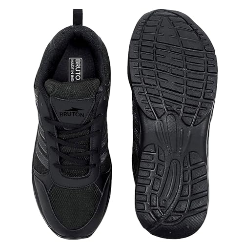 Image of BRUTON Running Shoes Lightweight Sport Shoes for Men- Black