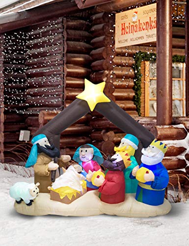 Crèche de Noël gonflable TRMESIA décor extérieur lumineuse pour jardin