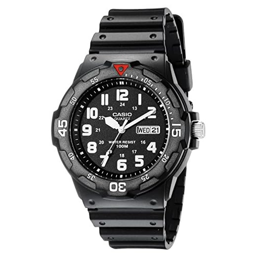 Casio EAW-MRW-200H-1BV Men's MRW200H-1BV Black Resin Dive Watch