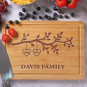 Personalized Hanging Hearts Cutting Board Christmas Gift for Mom, Grandma, Nana Custom Gifts, Anniversary, Housewarming, New Home Decor Gift with Kids Names for Family, Parents, Grandparents Personalized Hanging Hearts Cutting Board Christmas Gift for Mom Grandma Nana Custom Gifts Anniversary Housewarming New Home Decor Gift with Kids Names for Family Parents Grandparents