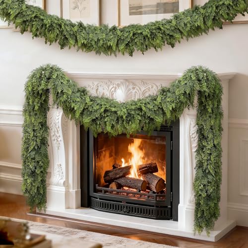 270 cm Künstliche Tannengirlande Grün Weihnachtsgirlande Realistische Girlanden für Festlichkeiten Künstliche Tannengirlande für Haustür Treppen Kamine Außen und Innen
