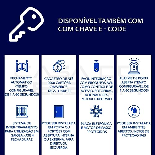 KIT FECHADURA ELETRONICA AGL ULTRA CARD PRETA C/ 10 CHAVES DE ACESSO DIGITAIS