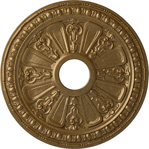 Image of Ekena Millwork CM18RAPAS Raymond Ceiling Medallion, Pale Gold