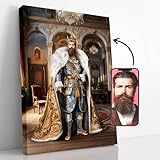 Turn Me Royal Custom Royal Portrait from Photo, Renaissance Historical Canvas Birthday Gift for Him, Personalized Man Artwork (The King of Style, 8' x 10')